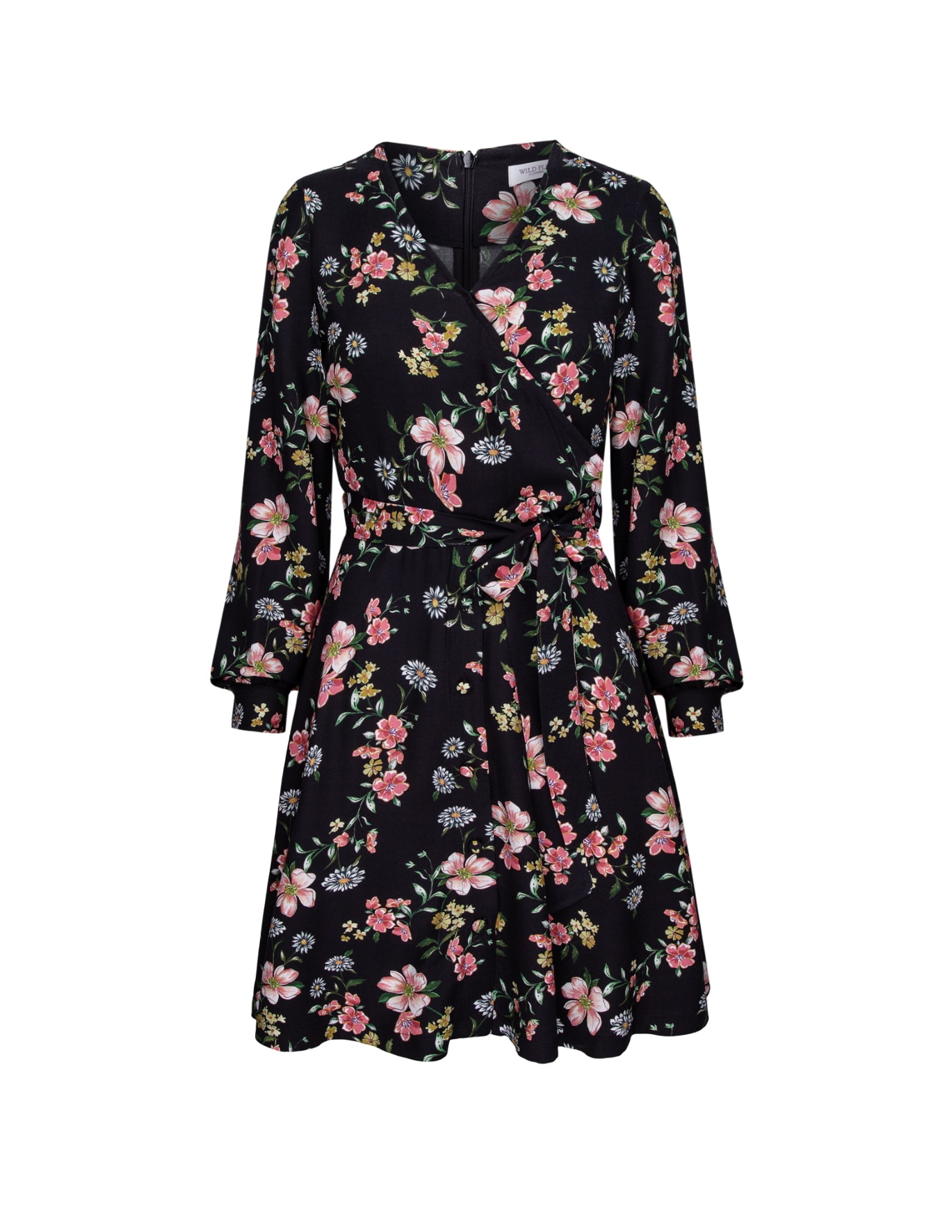 Rozkloszowana sukienka w kwiaty Aksamitka