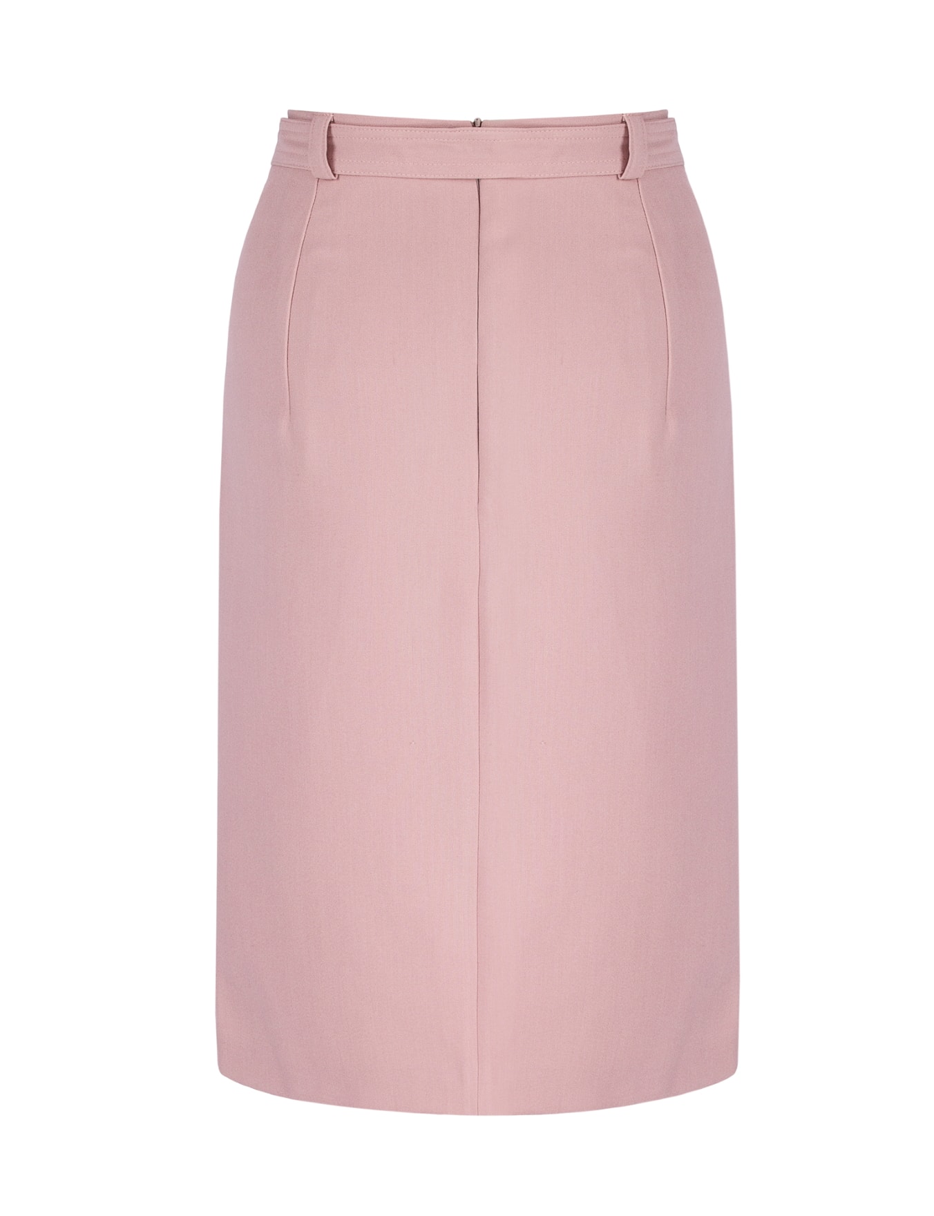 Ołówkowa spódnica z rozcięciem pudrowy róż Cuks
