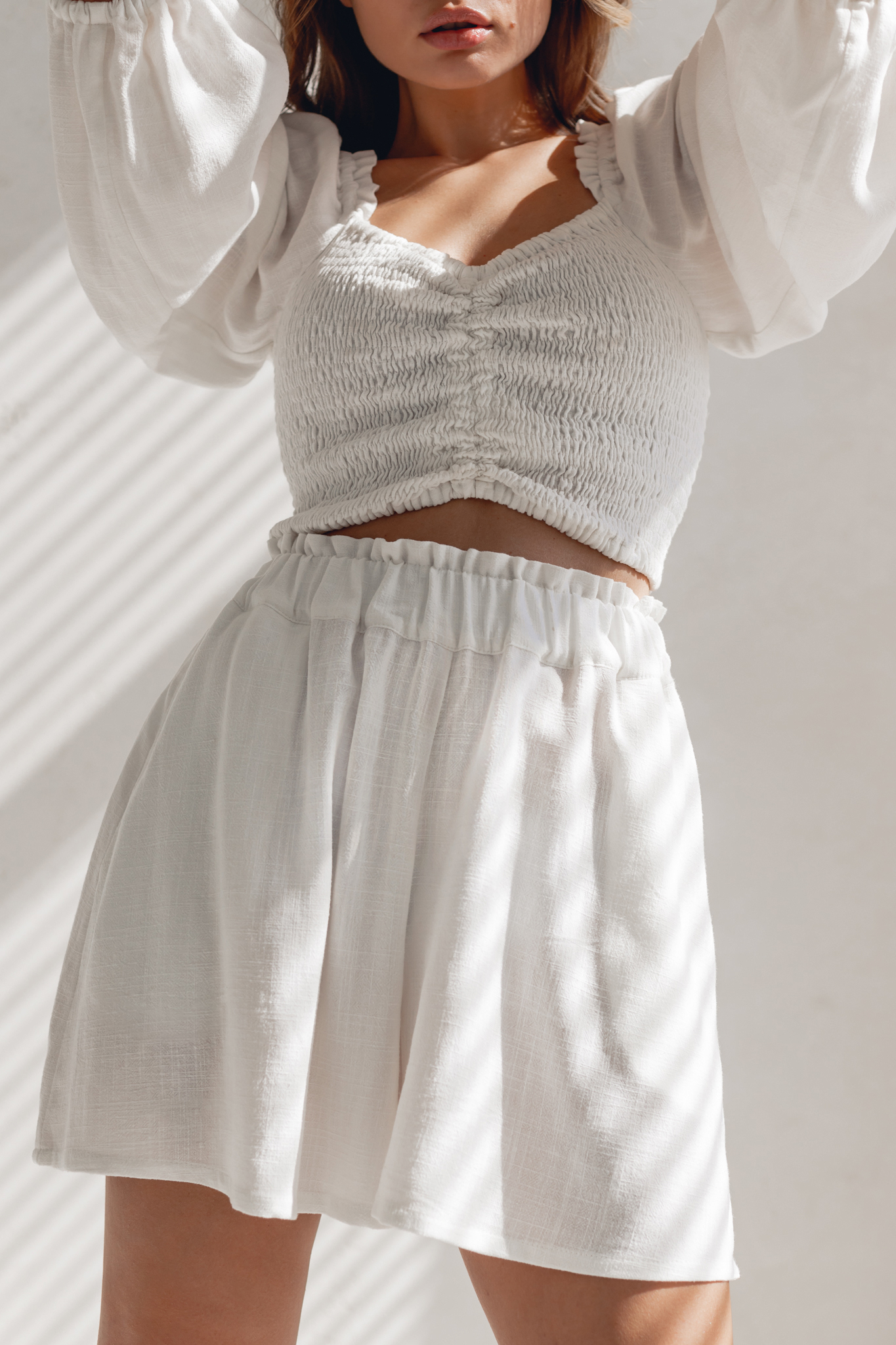 Białe boho szorty White Pearl