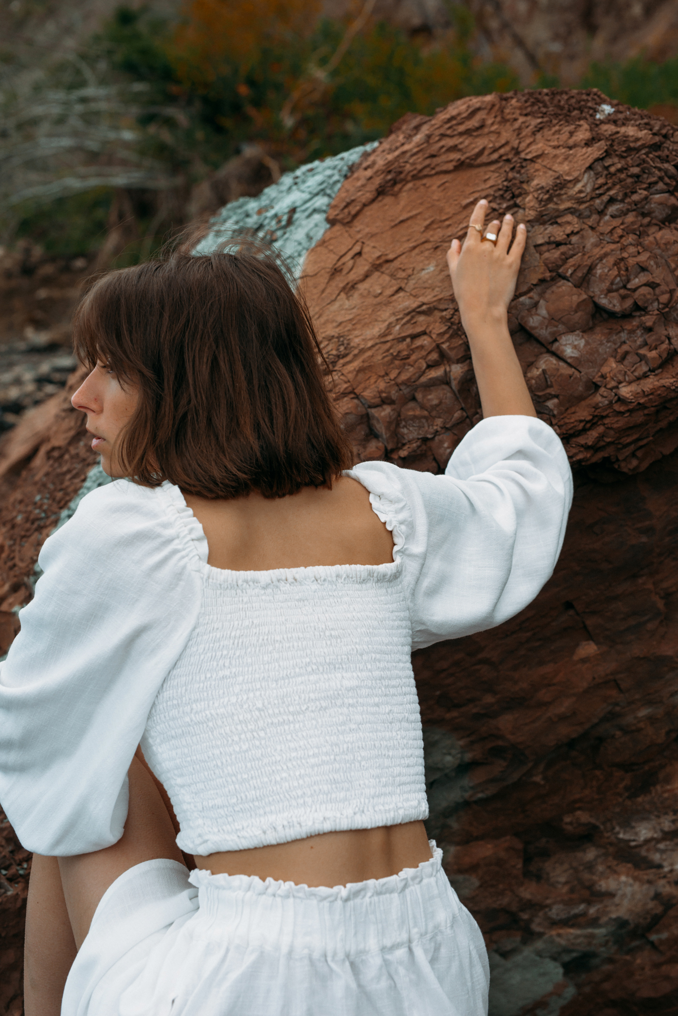 Top + szorty biały komplet na lato White Pearl