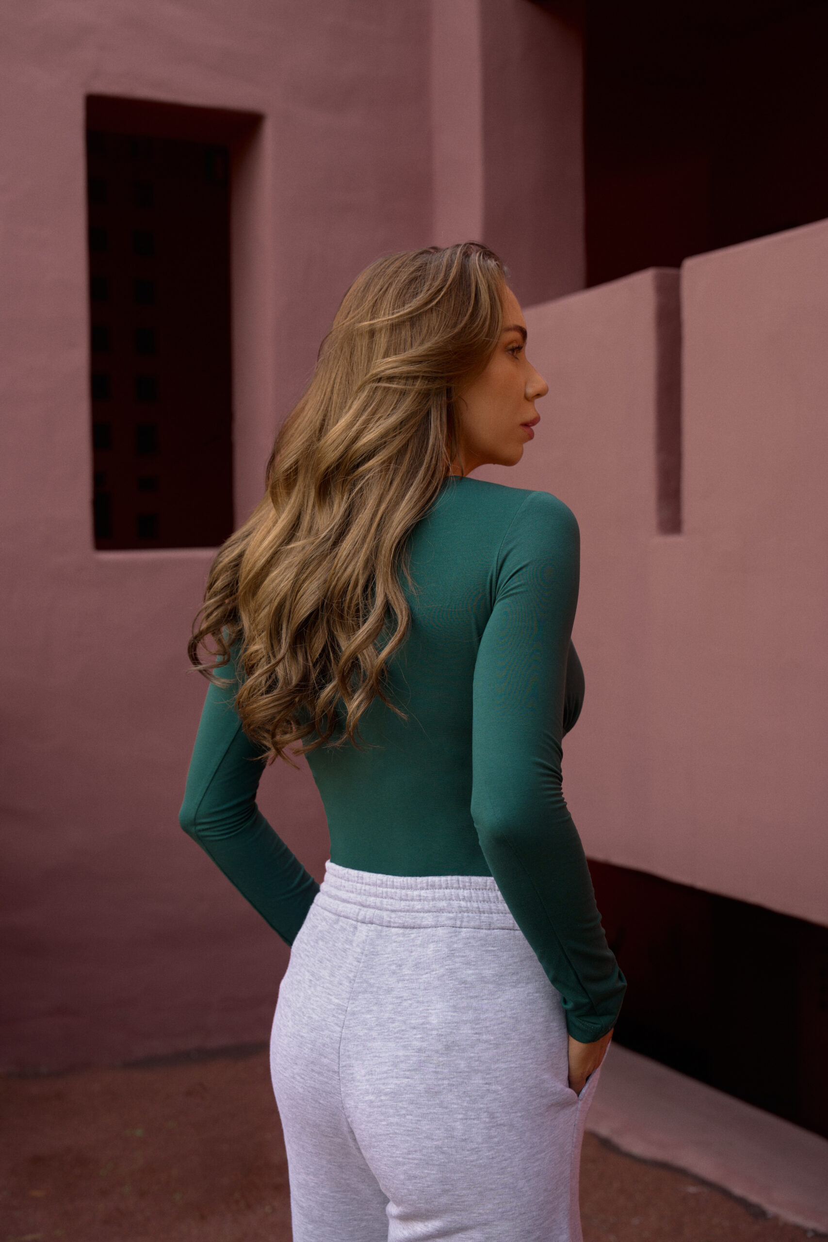 Zielone body damskie z wiązanym dekoltem Chloe Forest