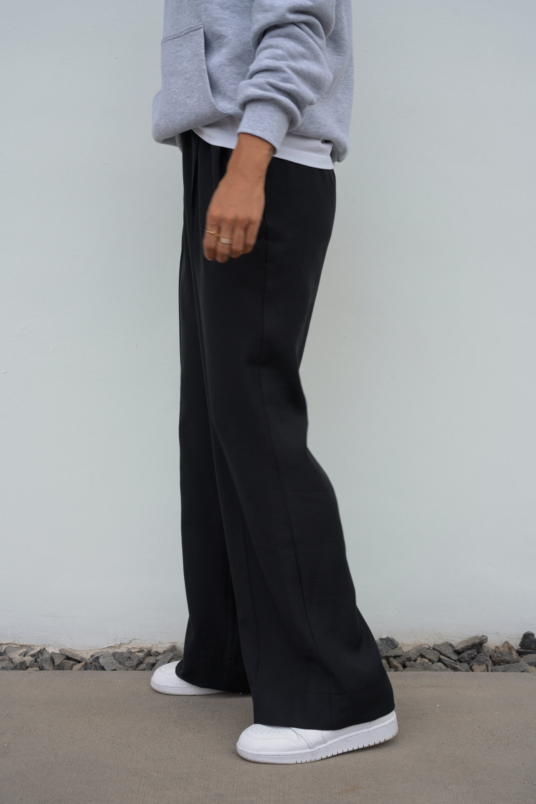 Czarne szerokie spodnie Wide Leg Luna