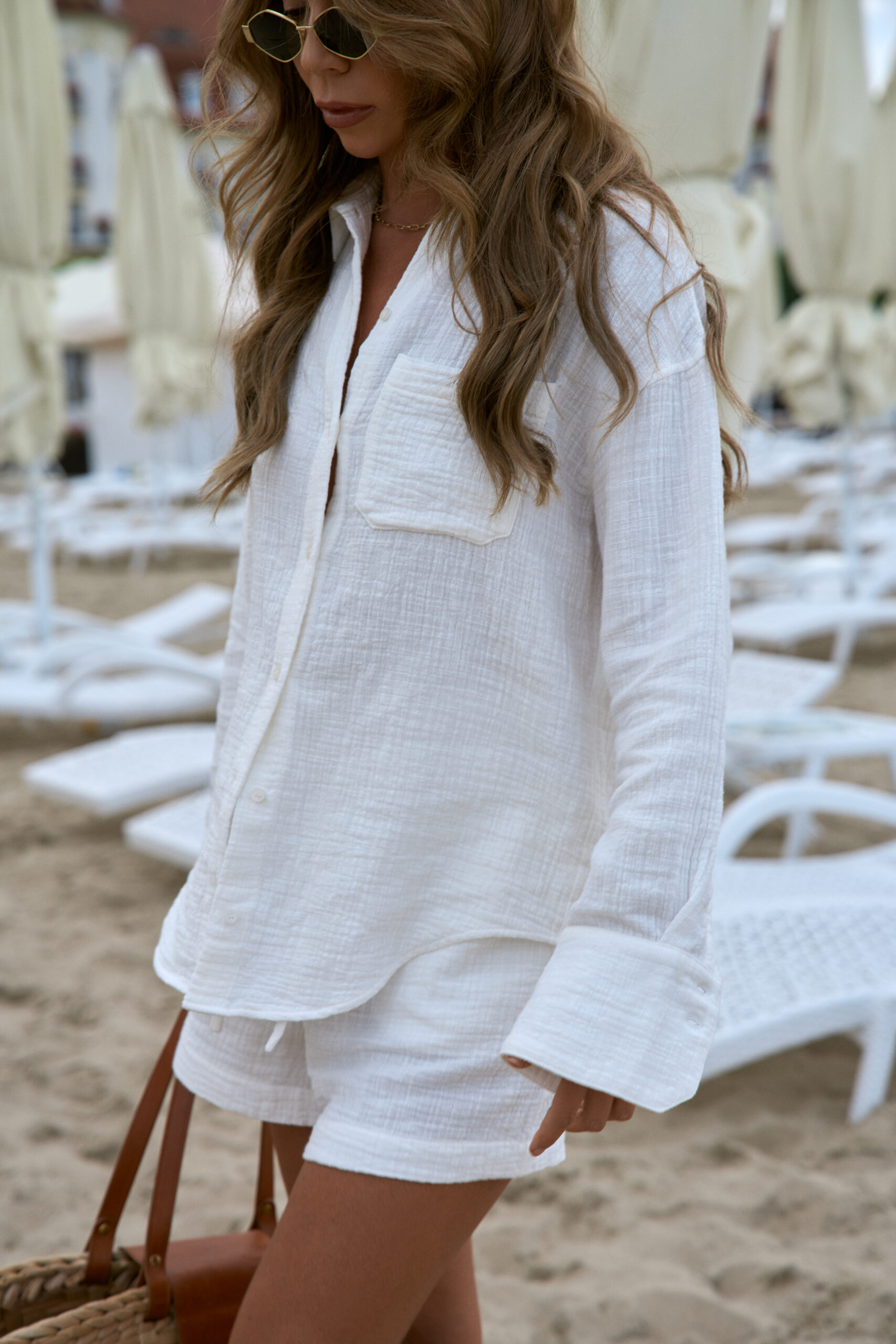 Muślinowy biały komplet damski Irys