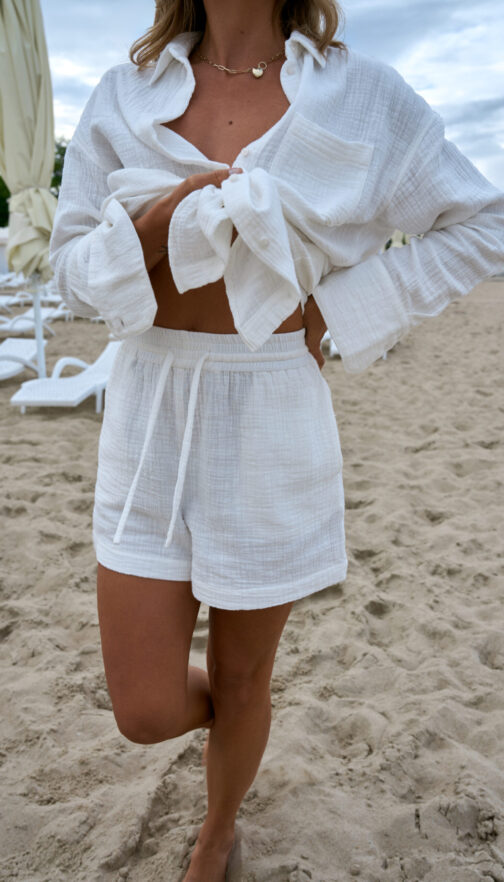 biały komplet na lato